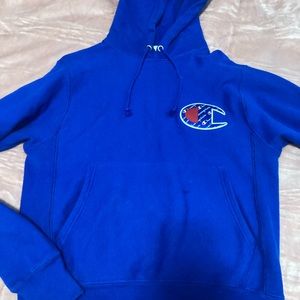 blue champion hoodie